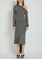 Aaron Esh Asymmetric Jersey Midi Dress Grey