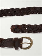 RRL - Braided Distressed Leather Belt - Brown