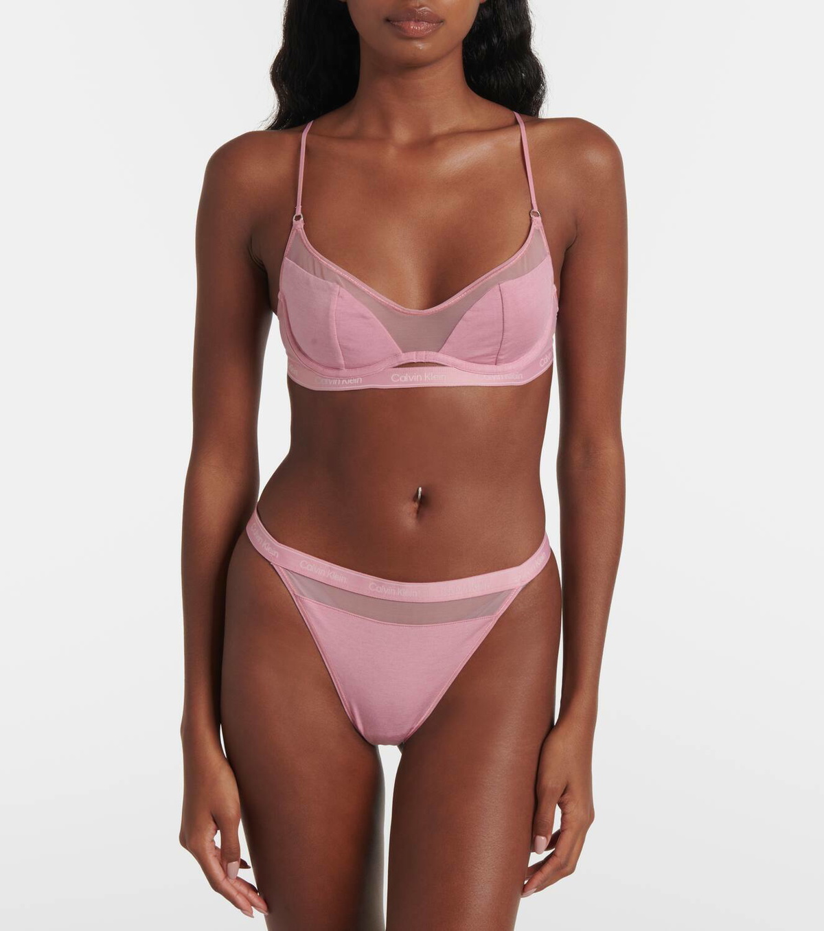 Nensi Dojaka x Calvin Klein logo bralette
