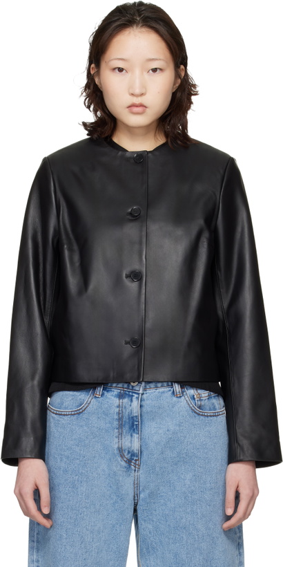 Photo: Loulou de Saison Black Raho Plongé Leather Jacket