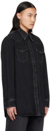 Acne Studios Black Flap Pockets Denim Shirt