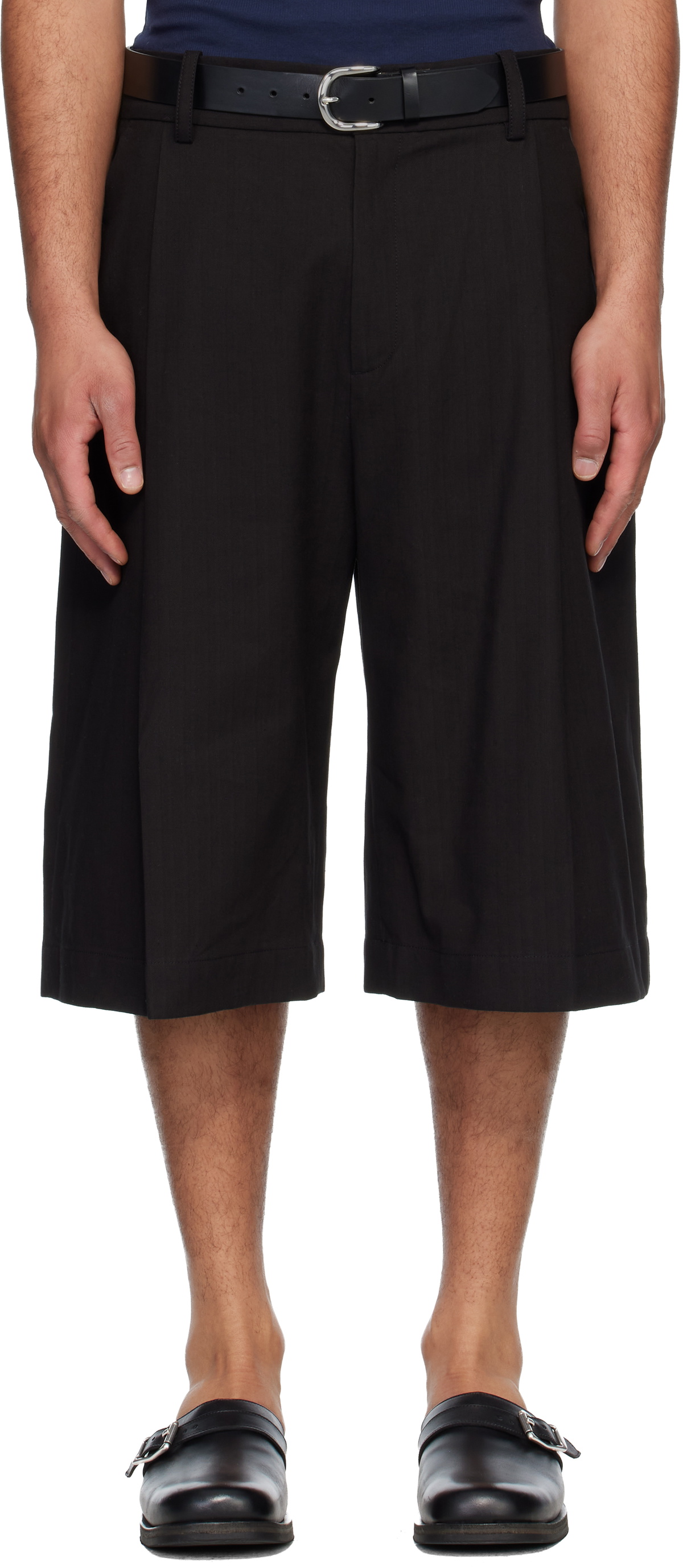 Studio Nicholson Black Fowld Shorts