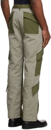 Dion Lee Khaki Cotton Cargo Pants