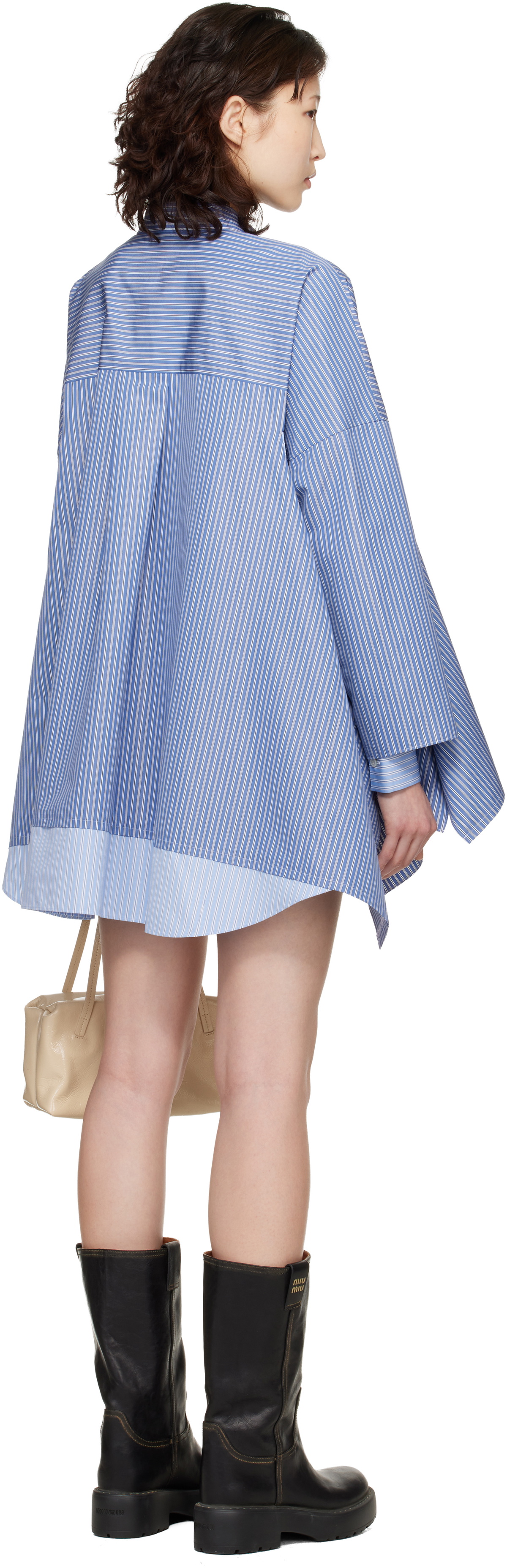 sacai Blue Poplin Shirt Minidress