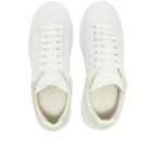 Alexander McQueen Men's Heel Tab Wedge Sole Sneakers in White/Grey