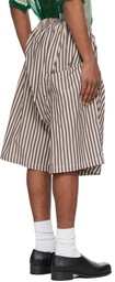 SC103 Off-White & Brown Atlas Shorts