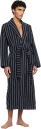 Tekla Navy & White Terry Classic Bathrobe