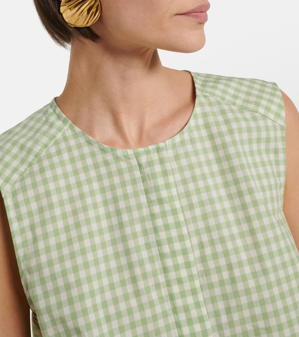 Simkhai Gingham cotton-blend top