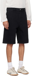 Courrèges Black Hammer Denim Shorts