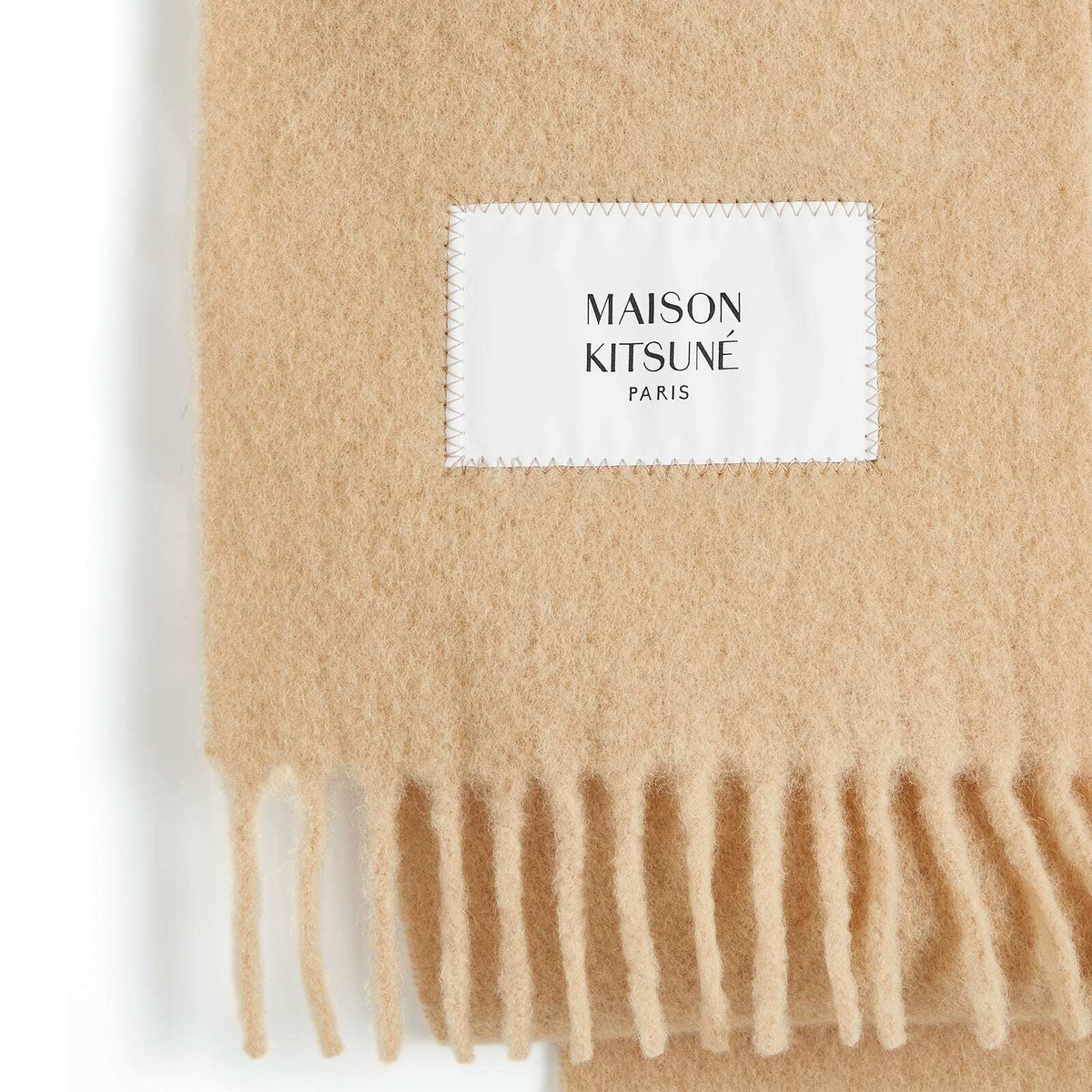 Maison Kitsuné Women's Baby Alpaca Scarf in Chamomile Maison