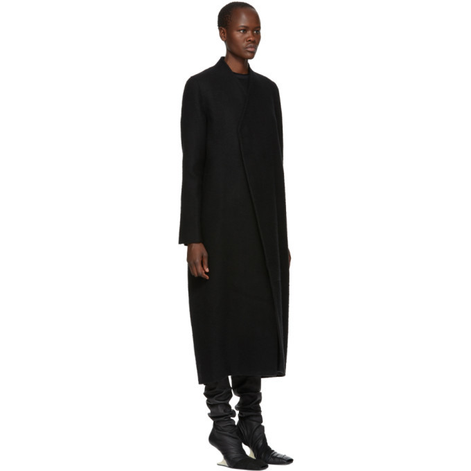Rick Owens Black Camel Hair Museum Coat Rick Owens