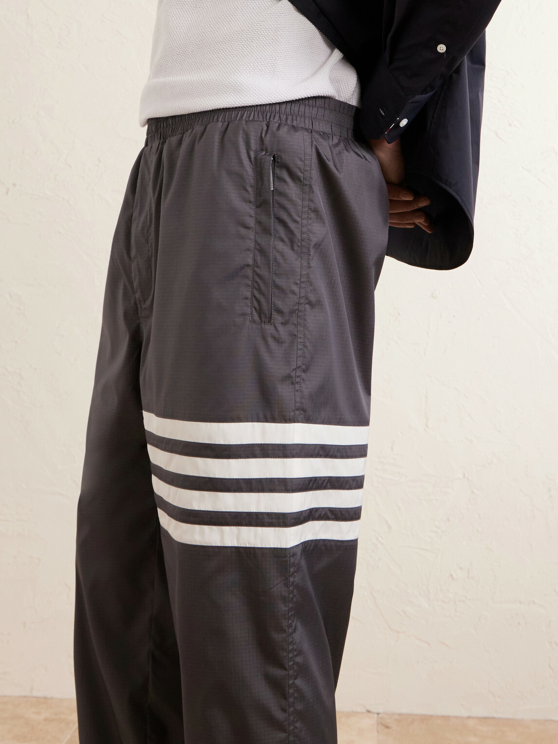 Thom Browne - Tapered Striped Ripstop Sweatpants - Gray
