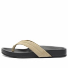 ST. Agni Women's Suede Stitch Detail Thong Slide in Rock