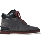 Berluti - Ferro Suede and Leather High-Top Sneakers - Men - Charcoal