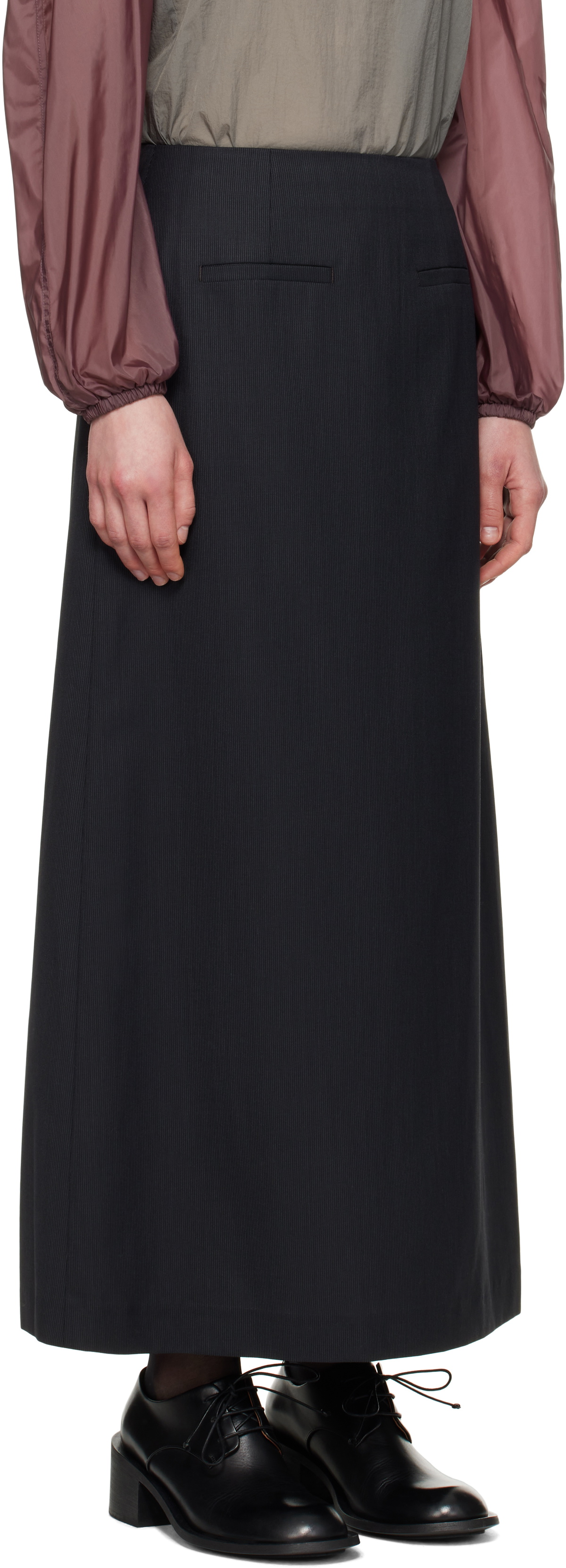 AMOMENTO Black Stripe Maxi Skirt