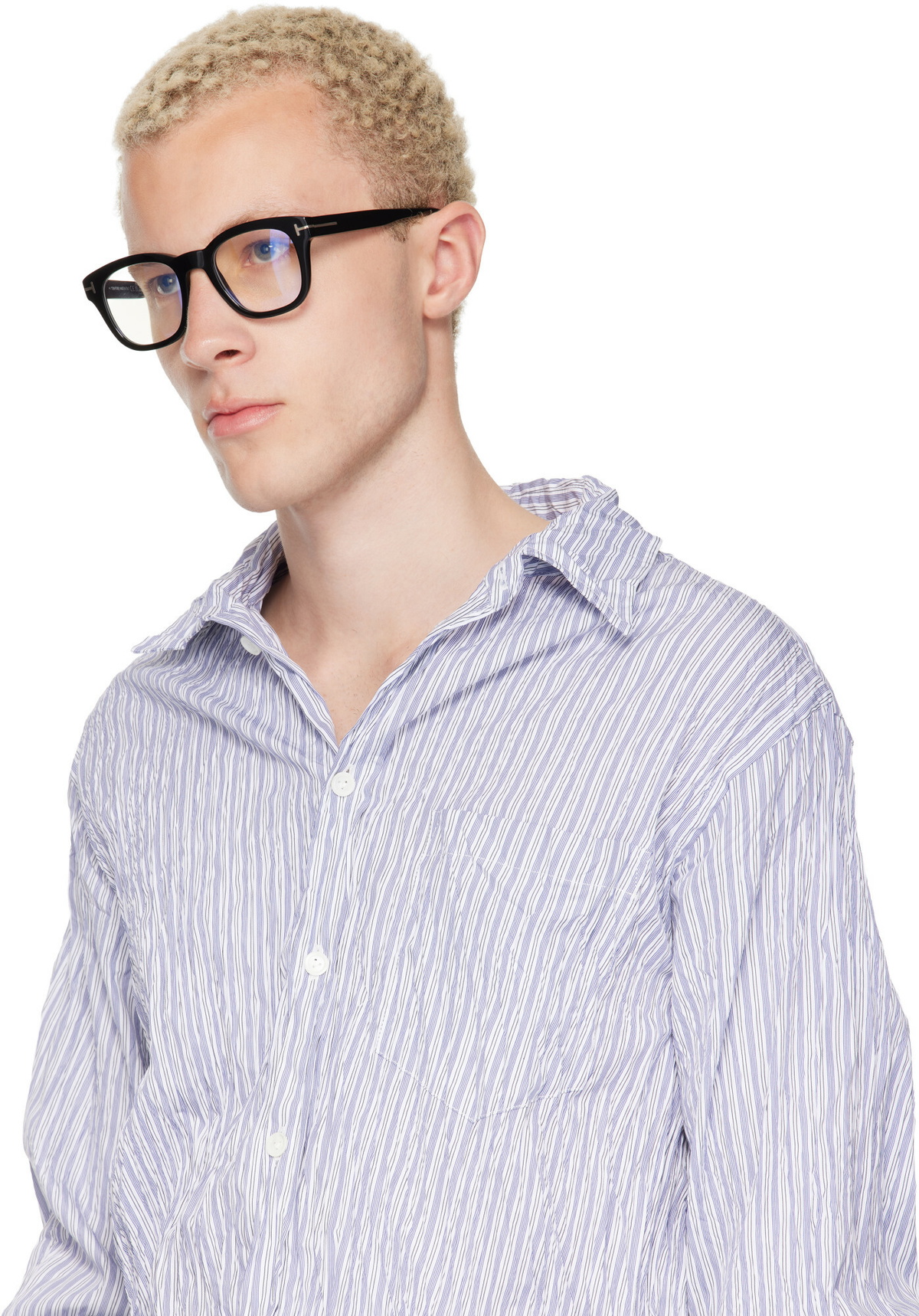 TOM FORD Black Blue Block Soft Square Blue Light Optical Glasses