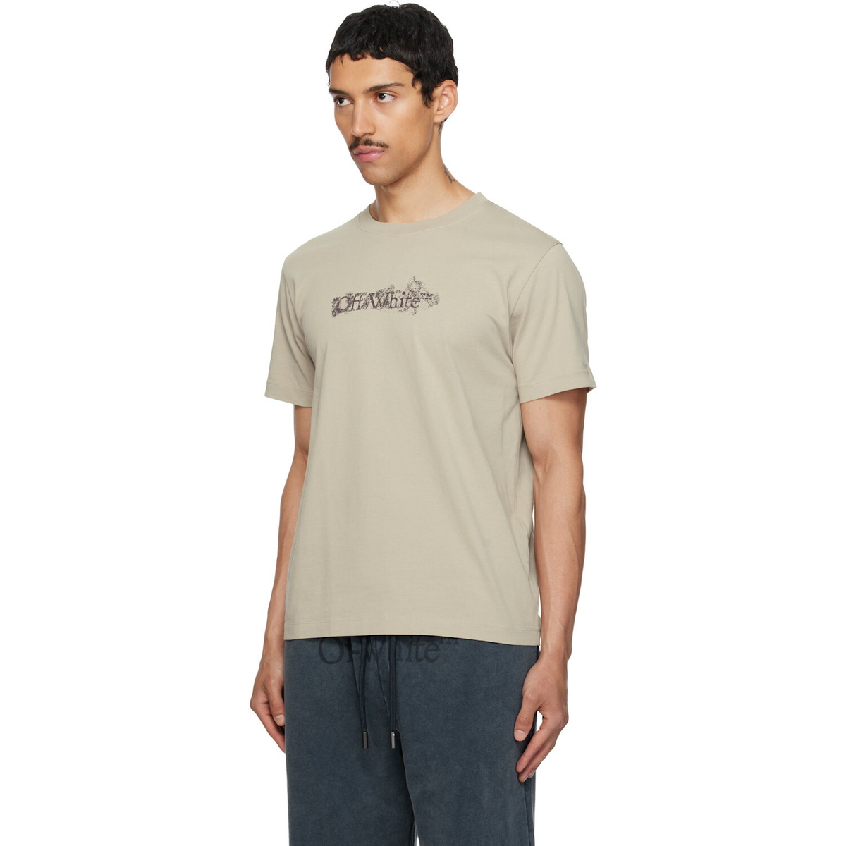 Off-White Beige Heraldic Arrow Slim T-shirt