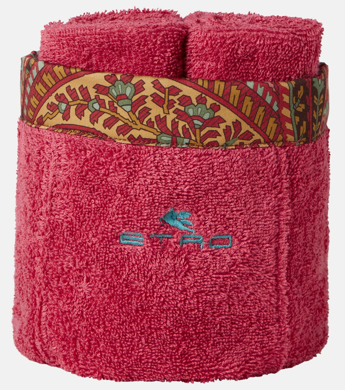 Etro Giano set of 4 face towels and basket