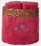 Etro Giano set of 4 face towels and basket