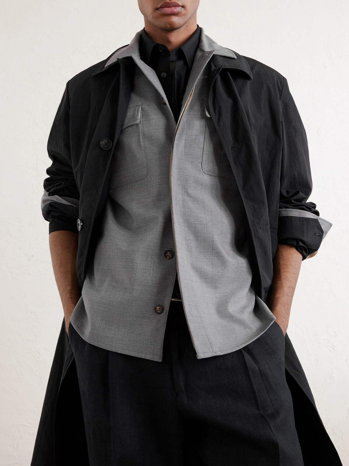 Eleventy - Wool-Blend Flannel Overshirt - Gray