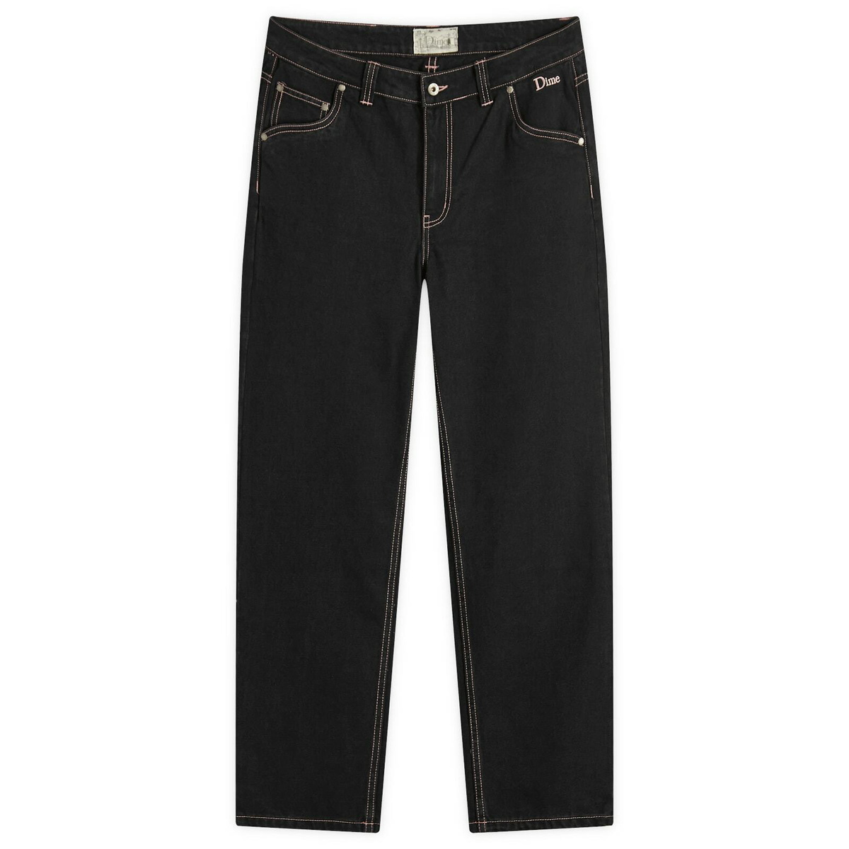 【DIME】 Classic Relaxed Denim Pants Black/Contrast Stitch Jeansy DIME Classic Relaxed Denim Pants Black/ Contrast