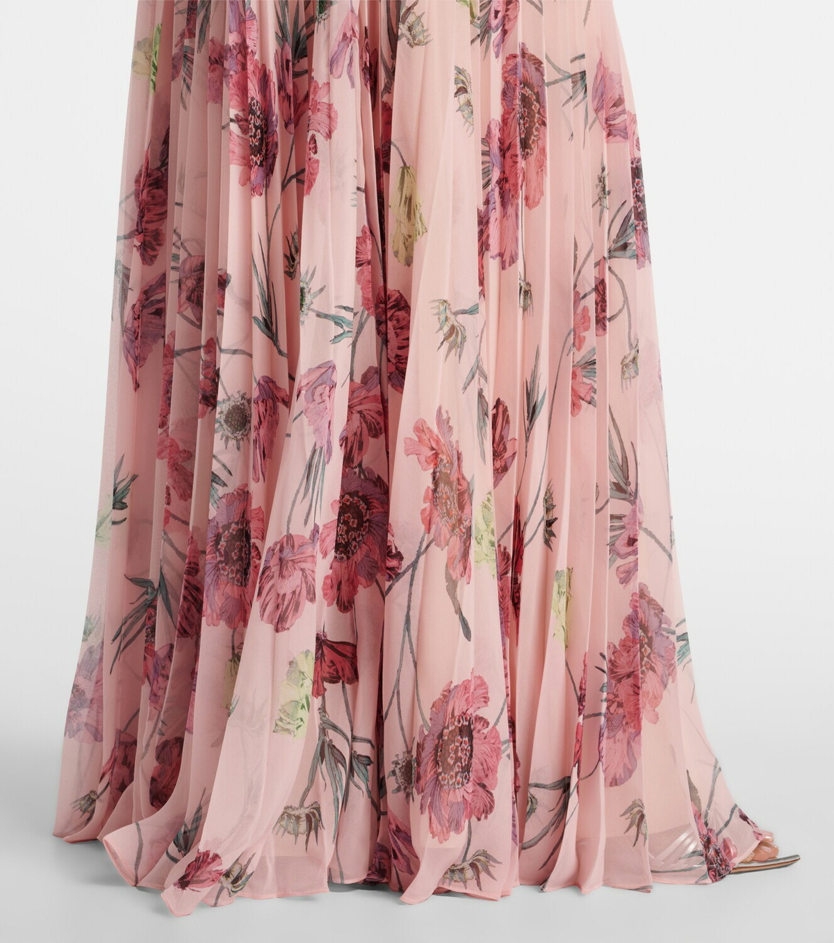 Erdem Floral pleated voile gown