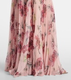 Erdem Floral pleated voile gown