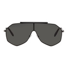 Alexander McQueen Black Piercing Mask Aviator Sunglasses