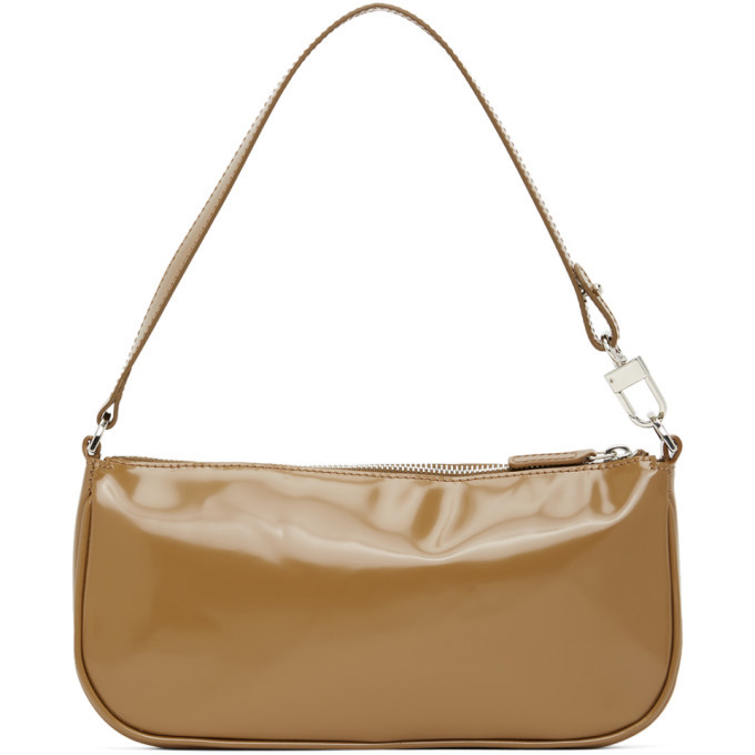 BY FAR Tan Patent Rachel Bag