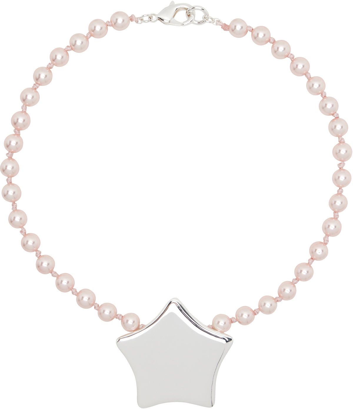 関税送料込【Sandy Liang】ピンク＆シルバー Gateaux ネックレス Sandy Liang Pink & Silver Gateaux Necklace Sandy Liang