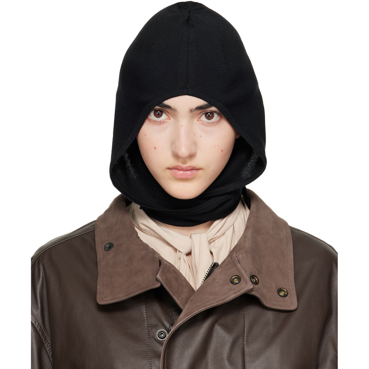 LEMAIRE Black Fine Wool Hood