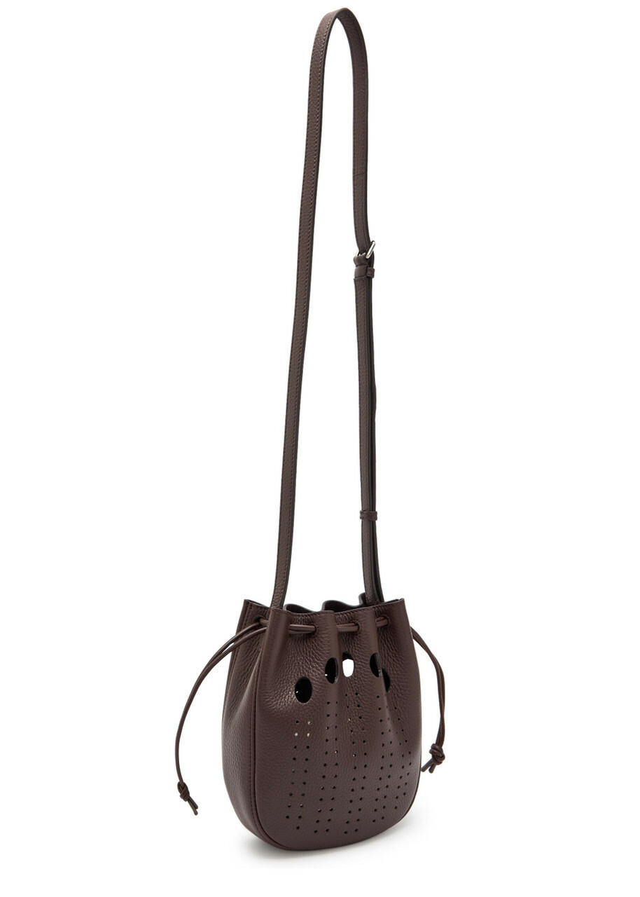 Valentino Garavani Perforated Grained Leather Cross-body bag - Brown - One Size