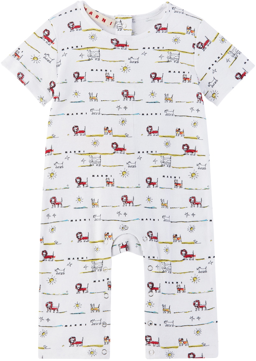 MARNI Baby Logo Shorts in White