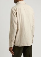 Boss Houndstooth Cotton Shirt Beige
