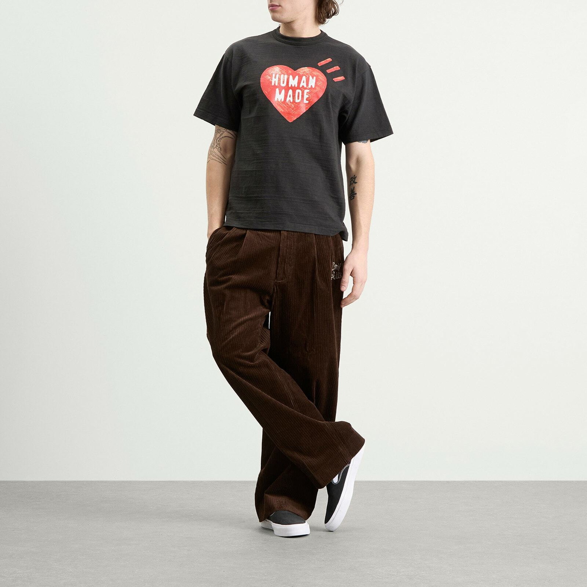 Human Made Men's Corduroy Pleated Trousers in Brown