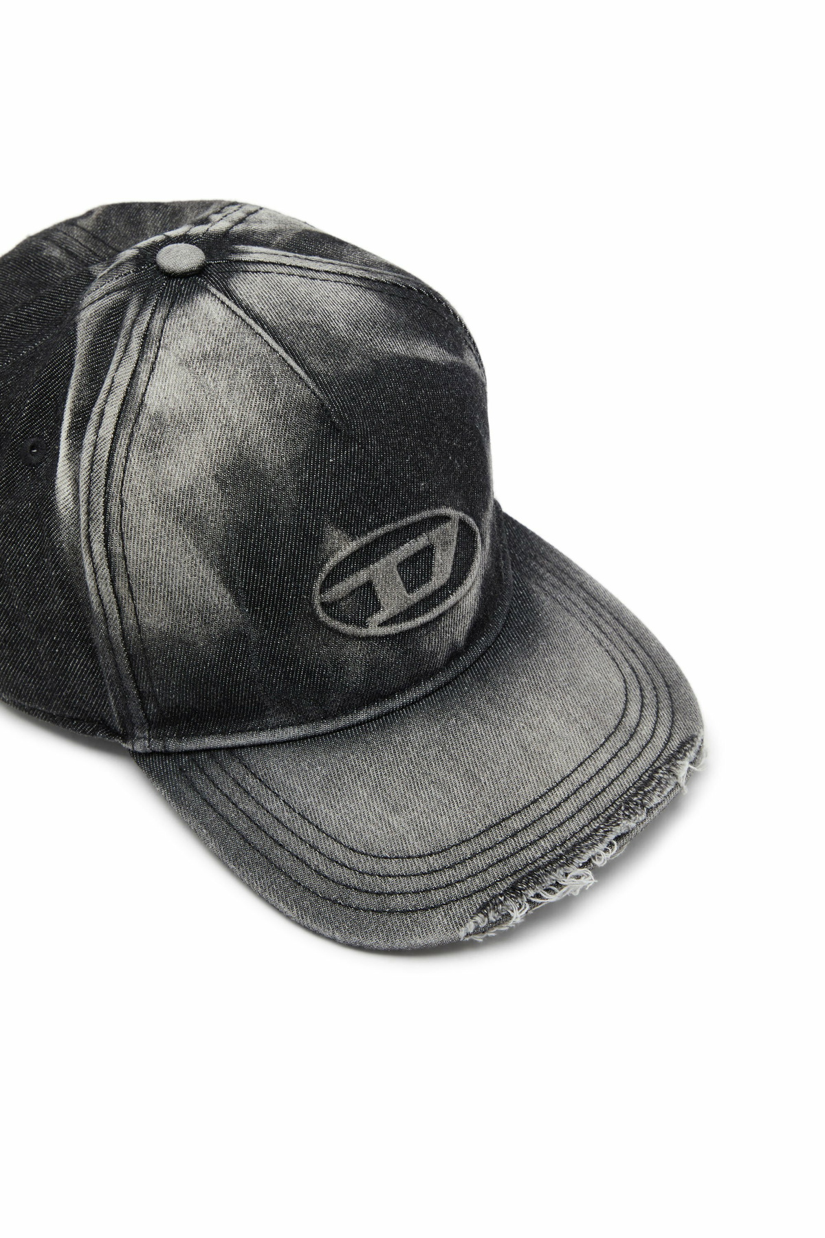 Diesel Baseball cap in destroyed denim - Caps Mens in Black