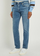 Citizens OF Humanity Gage Straight-leg Denim and Cashmere-blend Jeans Mid Blu