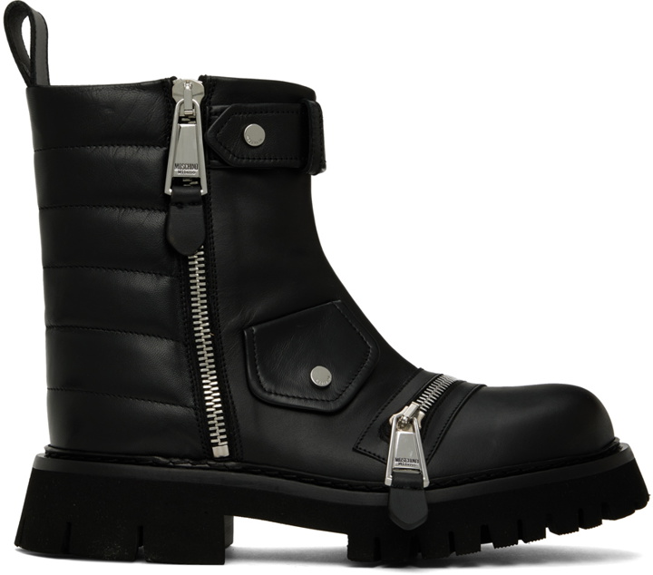Photo: Moschino Black Zipper Boots