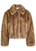 Stand Studio Lena Quilted Faux fur Jacket Brown