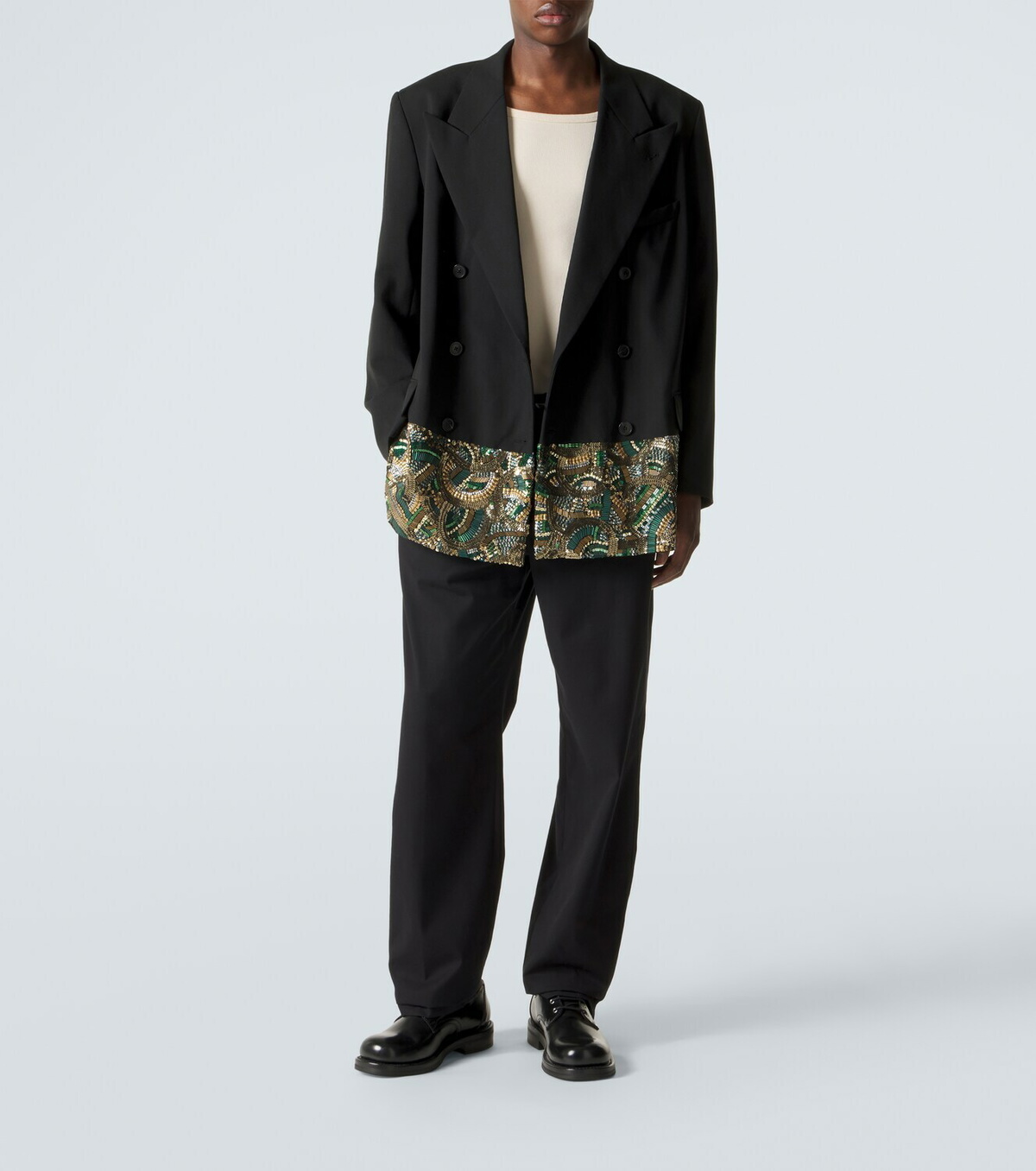 Dries Van Noten Embellished double-breasted wool blazer