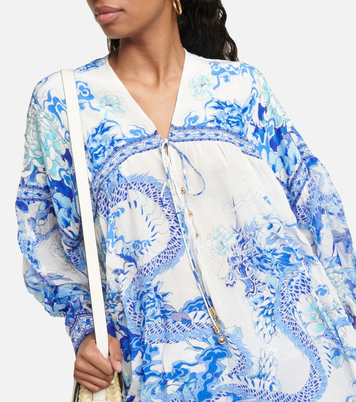 Camilla Printed silk blouse