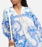 Camilla Printed silk blouse