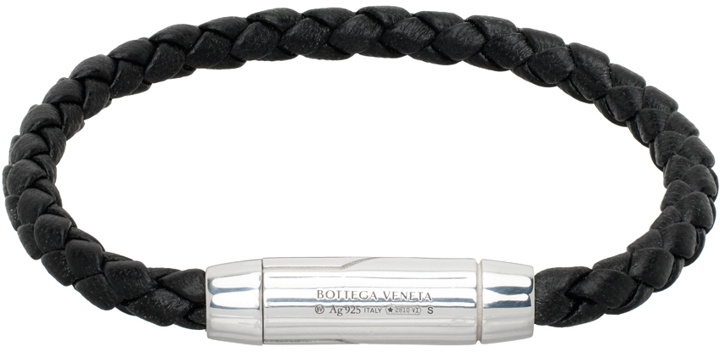 Photo: Bottega Veneta Black Braid Leather Bracelet