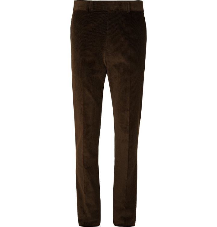 Photo: Kingsman - Brown Slim-Fit Stretch-Cotton Corduroy Suit Trousers - Brown