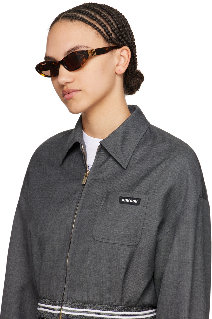 Miu Miu Black and Tortoise Cat-Eye Sunglasses 18837548_41867354_1000.jpg main image 4