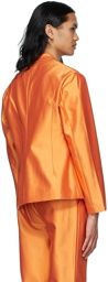 ERL SSENSE Exclusive Orange Silk Blazer