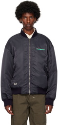 Kijun Navy Embroidered Logo MA-1 Bomber Jacket