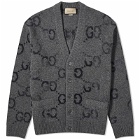 Gucci Men's Jumbo GG Knit Cardigan in Grey