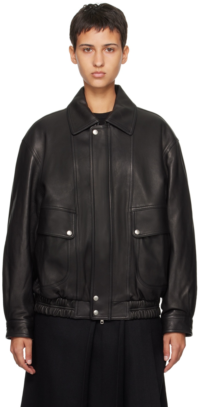 Dunst Black Oversized Leather Jacket