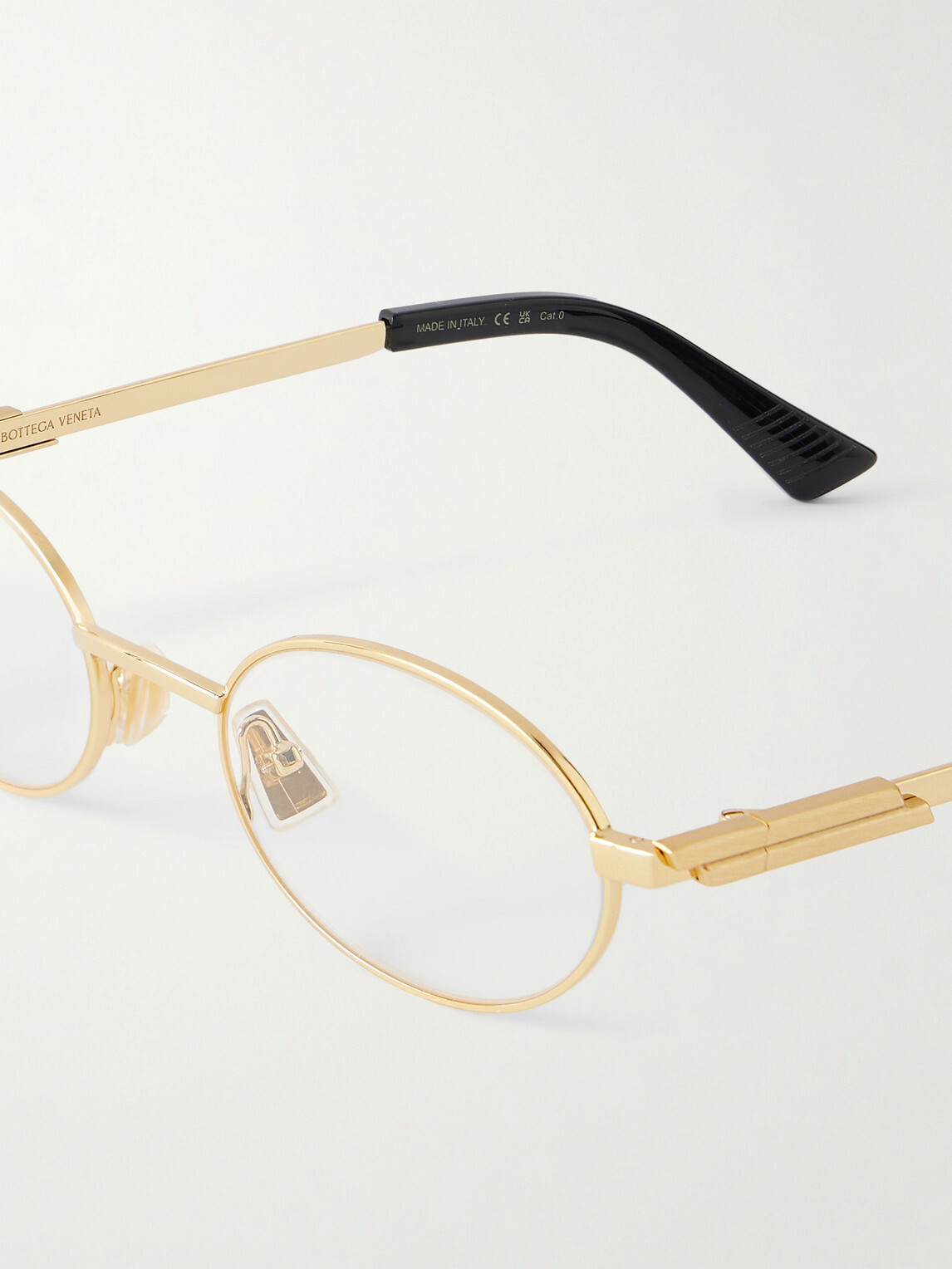 Bottega Veneta - Stretch Panthos Oval-Frame Gold-Tone Optical Glasses
